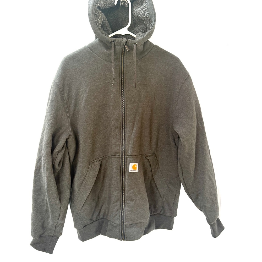 Carhartt Charcoal Full-Zip Hoodie, Size M